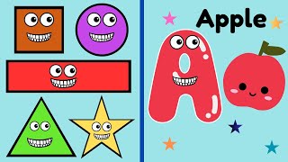 Shapes Song  learn shapes Song  abcd  a for apple  b for ball  baby  Nursery Rhymes [upl. by Htrag]