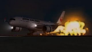 Japan Airlines Flight 516Japan Coast Guard JA722A  Crash Animation 2 [upl. by Iris764]