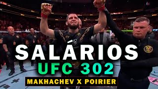 CONFIRA OS SALÁRIOS DO UFC 302 MAKHACHEV x POIRIER  QUANTO CADA LUTADOR RECEBEU [upl. by Aisitel]