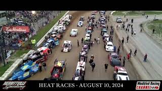 Merrittville Speedway heat races from the tower  August 10 2024 [upl. by Pike127]