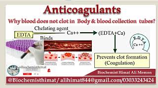 Introduction to Anticoagulants  EDTA  Properties  importance classification of anticoagulants [upl. by Winifred]