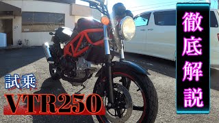 【VTR250カスタム】Vツインエンジンを搭載したVTR250の解説と試乗！ [upl. by Emelita543]