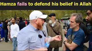 Hamzas Den struggles again at Speakers Corner  Muslim vs Atheist [upl. by Alaik274]