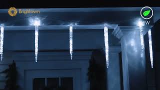 Brightown Christmas LED Twinkle Icicle String Lights Ice Cycle [upl. by Anawqahs751]