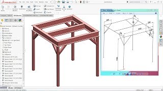 Solidworks Weldments tutorial steel structure with welding Part 1 [upl. by Gnes]