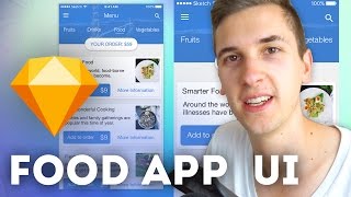 Food App UI • Sketchapp Tutorial  Sketch 4 Tutorial [upl. by Aziar594]