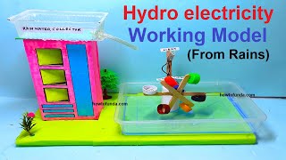 hydroelectricity working model  electricity generation using rain water  howtofunda [upl. by Jimmie660]