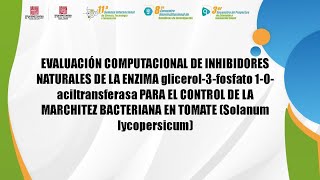 EVALUACIÓN COMPUTACIONAL DE INHIBIDORES NATURALES DE LA ENZIMA glicerol3fosfato 1Oaciltransferas [upl. by Lirrad]