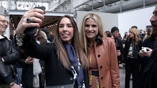 Michelle Hunziker and more front row for the Trussardi Fashion Show in Milan [upl. by Yeclehc]