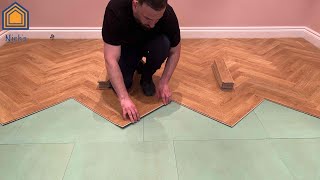 From Start to Finish Laying Herringbone Laminate Flooring [upl. by Alaik616]