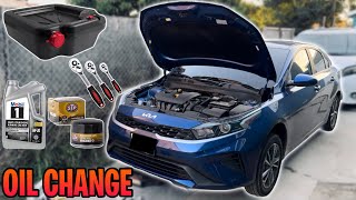 HOW TO DO A OIL CHANGE ON A 2024 KIA FORTE LXS [upl. by Neelhtak]