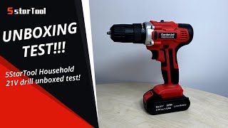 GardenJoy 21V Max Liion Cordless Drill Driver Kit unboxed test [upl. by Onstad326]