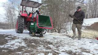 Woodland Pro TF810 wood chipper First trial chipping [upl. by Migeon]