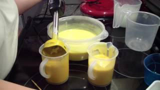 Making amp Cutting Lemon Lemon Essential Oil Soap [upl. by Rainah]