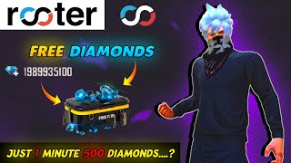 Freeah 500 diamondsah 😱 ✅️  Free diamonds in free fire tamil  Rooter app free fire diamond [upl. by Mariele174]