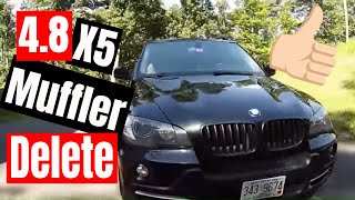 BMW X5 48I Muffler delete [upl. by Eelibuj]