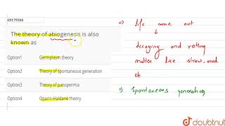 The theory of abiogenesis is also known as [upl. by Ilehs]