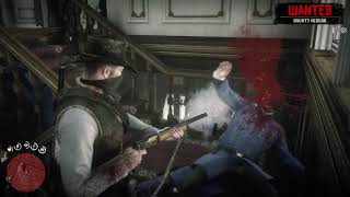 Red Dead Redemption 2  Arthur Morgan Bastille Saloon MAX BOUNTY BATTLE [upl. by Nahshon]