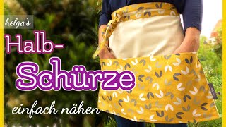 Schürze nähen  Halbschürze selber nähen [upl. by Nosnor]