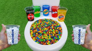 MampM Candy VS Popular Sodas  Fanta Coca Cola Sprite Yedigün Schweppes and Mentos in the toilet [upl. by Aaron]