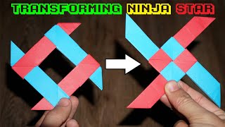 The Transforming Ninja Star 4Pointed  Amazing and Easy [upl. by Latvina568]