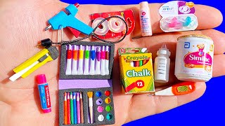 30 DIY MINIATURE SCHOOL SUPPLIES BABY CRAFTS REALISTIC HACKS AND CRAFTS FOR BARBIE DOLLHOUSE [upl. by Macegan175]