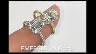 Comparing Emerald Cut VS Oval Diamond Rings [upl. by Hachman]