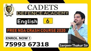 English Class06  NDAAIRFORCENAVYAFCATCDS  Cadets Defence Academy  Nda 2020 [upl. by Alleuqcaj851]