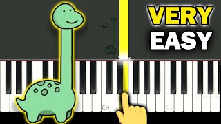 Like a Dino  Theme song  VERY EASY Piano tutorial [upl. by Lugo910]