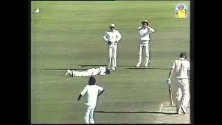 A big moment late on day 2 Aravinda De Silva drops a simple chance off Moody 2nd Test Hobart 1989 [upl. by Inalial918]