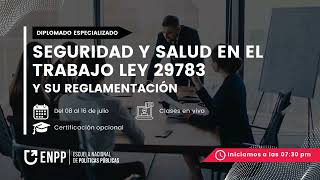 DIPLOMADO GRATUITO SEGURIDAD Y SALUD EN EL TRABAJO LEY 29783 Y SU REGLAMENTACION  SESIÓN 6 [upl. by Mag]