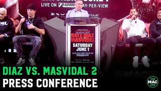 Nate Diaz vs Jorge Masvidal 2 Press Conference Full [upl. by Danie]