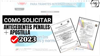 COMO SOLICITAR ANTECEDENTES PENALES APOSTILLADOS PASO A PASO 2023 [upl. by Kerrie]