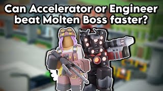 Can Accelerator or Engineer beat Molten Boss faster  Tower Defense Simulator [upl. by Layod322]