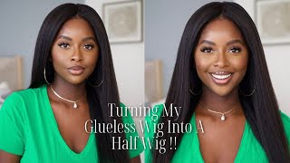 Turning My Glueless Wig Into A Half Wig [upl. by Magill952]