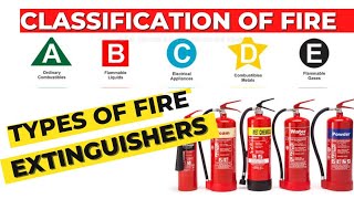 Classification of fireTypes of fire extinguisher and uses [upl. by Aicirtal]