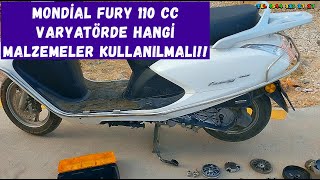 MONDÄ°AL FURY 110 VARYATÃ–R DE HANGÄ° MALZEMELER KULLANILMALI [upl. by Chien724]