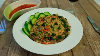 Pilaf de orez cu carne de vita  Beef rice pilaf [upl. by Trocki]