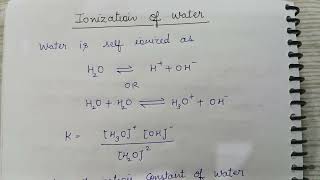 Ionization of water [upl. by Tine538]