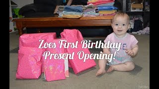 Zoes 1st Birthday Present Opening [upl. by Ranie]