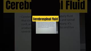 Cerebrospinal Fluid Rapid Explanation  neet2025 neet2024 medical nursingeducation shorts [upl. by Enoek575]