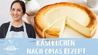 Käsekuchen  Quarkkuchen  Käsekuchen mit Boden aus Mürbeteig 😍 I Einfach Backen [upl. by Amelie]