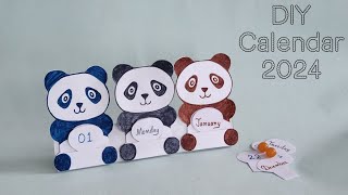 DIY Calendar 2024  Panda Calendar Craft Ideas  How to make Calendar Craft for School Projects [upl. by Ettereve133]