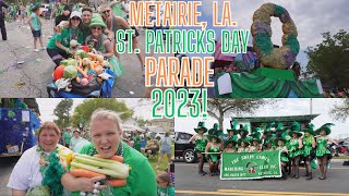 St Patricks Day Parade 2023 in Metairie La MARDI GRAS never really ends for us in New Orleans💚🤍🧡 [upl. by Ellehcyar115]