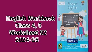 Worksheet 52 English Workbook Class 4 Class 5 Angreji ki Karyapustika कार्यपत्रक 52 4th 5th [upl. by Diena]