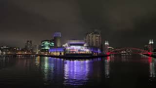 Mediacity Manchester 🎃🏙️🛥️ MediacityUK Night 🌊 mediacitymanchester mediacityuk [upl. by Gabbi]