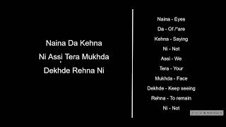 Naina Lyrics Translation to English from Punjabi and Hindi Crew  Diljit Dosanjh  Badshah [upl. by Nnawtna366]