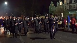 GrantownOnSpey 2018 Christmas torchlight parade with Santa amp Reindeer in the Cairngorms [upl. by Labana346]