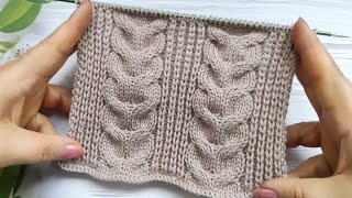 Cable Half Brioche Stitch  ZopfHalbpatentmuster  Trecce a False coste inglesi Falso punto inglés [upl. by Leunamme814]