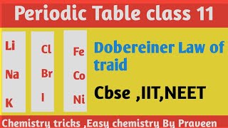 dobereiners triads  dobereiners law of triads class 11 [upl. by Mis]